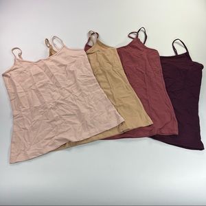Amazon Essentials Womens Large Slim-Fit Camisole 4-Pack Yellow Burgundy Pink Red